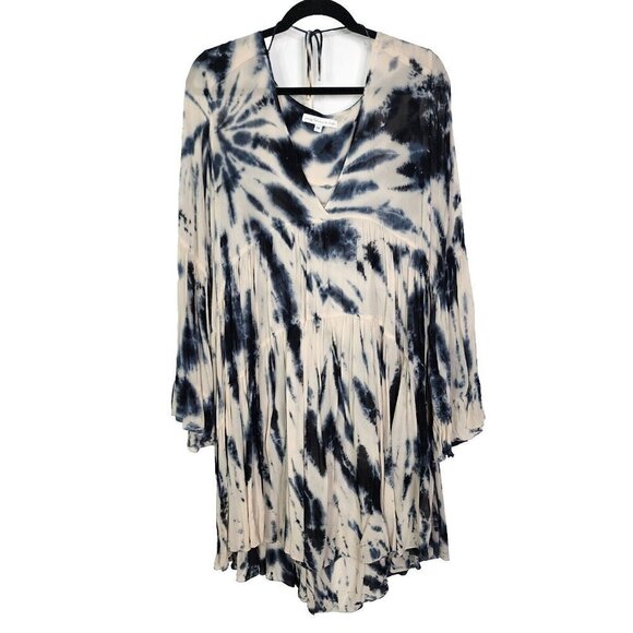 Young Fabulous & Broke Tie-Dye Mini Dress in Navy and Cream - Picture 4 of 10